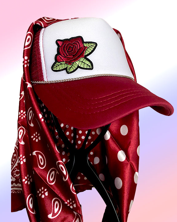Cranberry Rose with Cranberry Paisley Scarf
