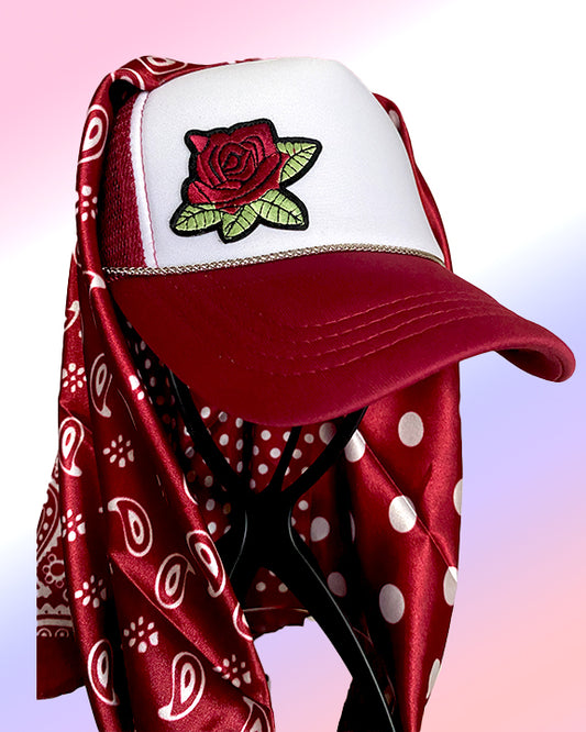 Cranberry Rose with Cranberry Paisley Scarf