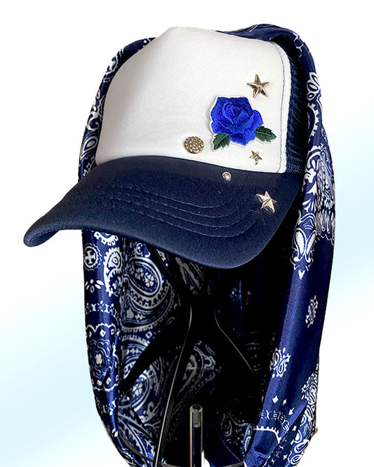 Blueblood Rose with Royal Navy Paisley Scarf
