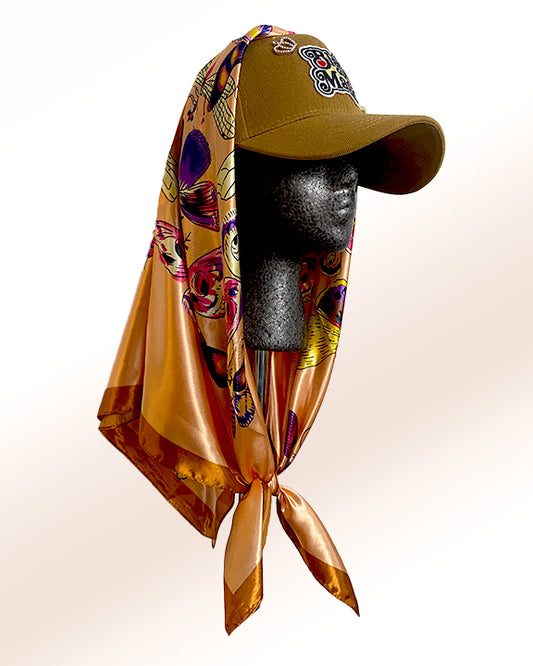 Black Girl Magic with Peach Toffee Butterfly Scarf