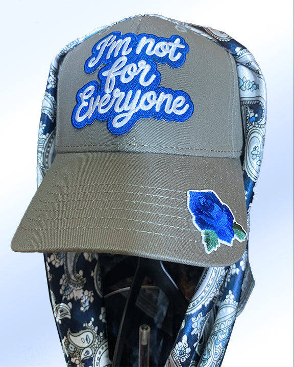 I'm Not For Everyone Blue Rose Grey Cap & Royal Navy Paisley Scarf