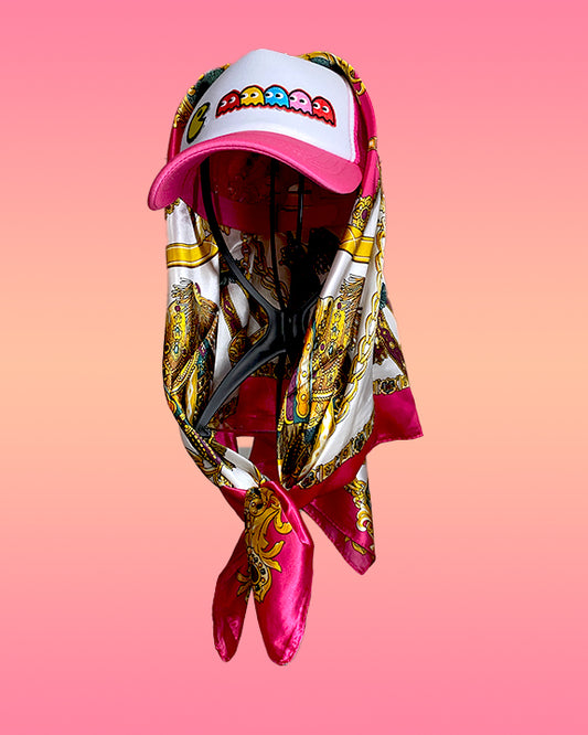 Pac-Man Ate with Pink Jewel Scarf
