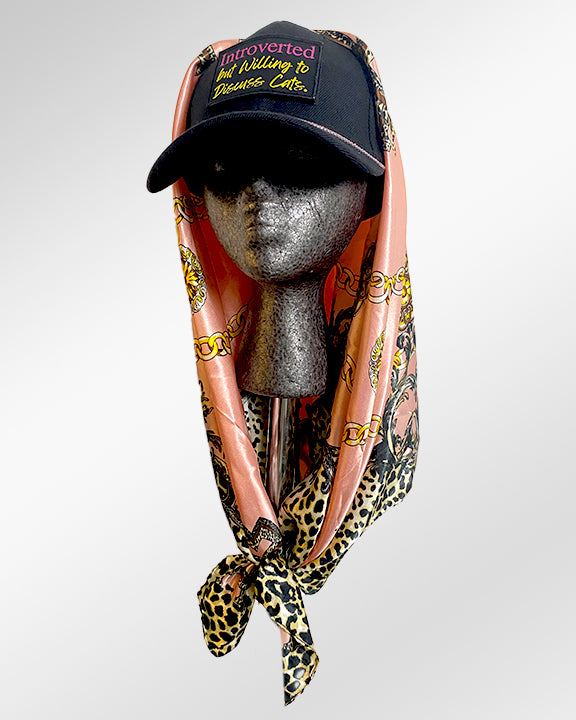 CatChat Introvert with Wild Pink Cheetah Print Scarf