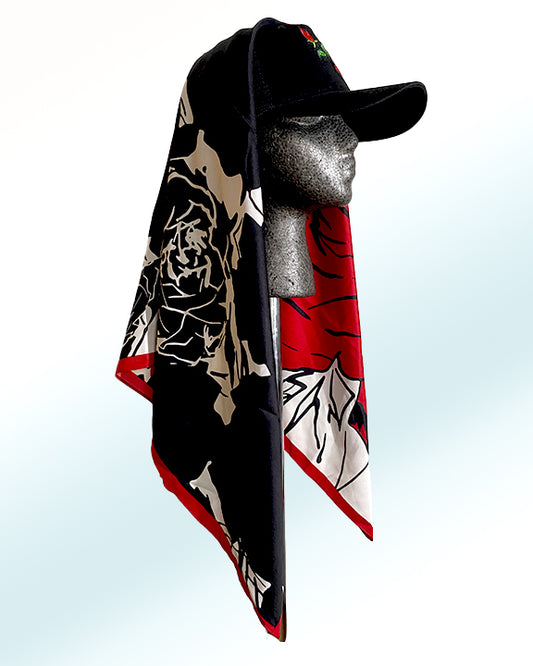 Black Out Rose with Bleeding Rose Scarf