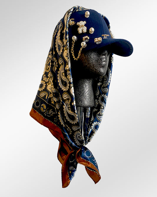 Lucky Charms on Navy Cap with Royal Paisley Deluxe