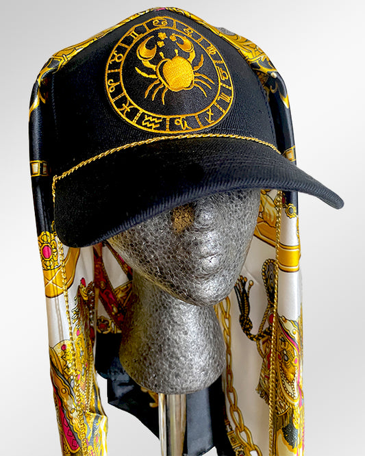 Cancer Bling Zodiac with Black and Gold Bling Scarf