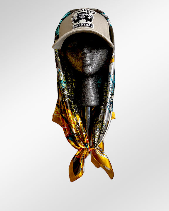Wild Thang Unhinged with Airplane Voyager Gold Trim Scarf