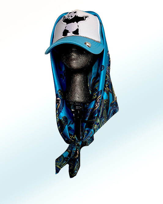Bad Panda with Sky Blue Dream Paisley Scarf