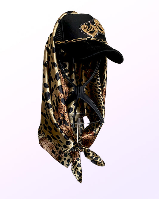 Baby Gold Doorknockers with Gold Animal Print Scarf