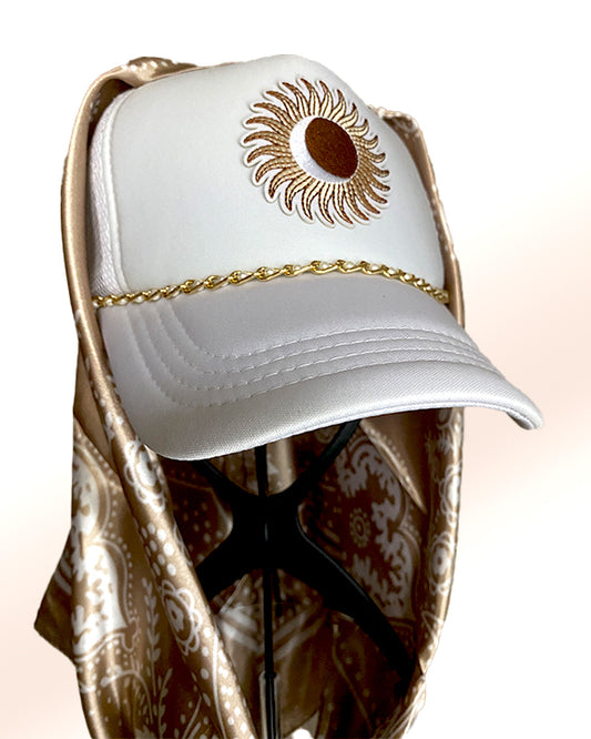 Regal Moon & Sun with Gold Paisley Scarf