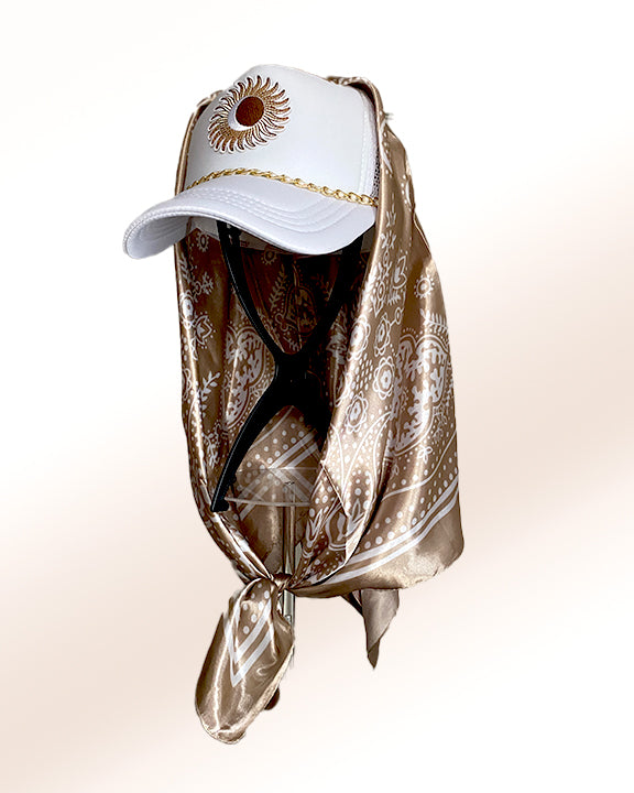 Regal Moon & Sun with Gold Paisley Scarf