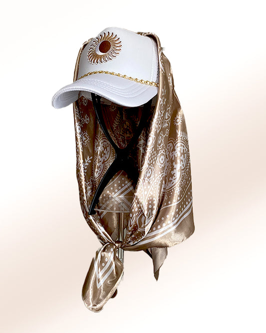 Regal Moon & Sun with Gold Paisley Scarf