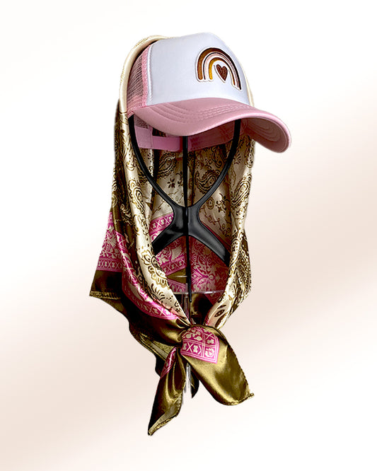 Melanin Rainbow with Vintage Olive & Pink Paisley Scarf