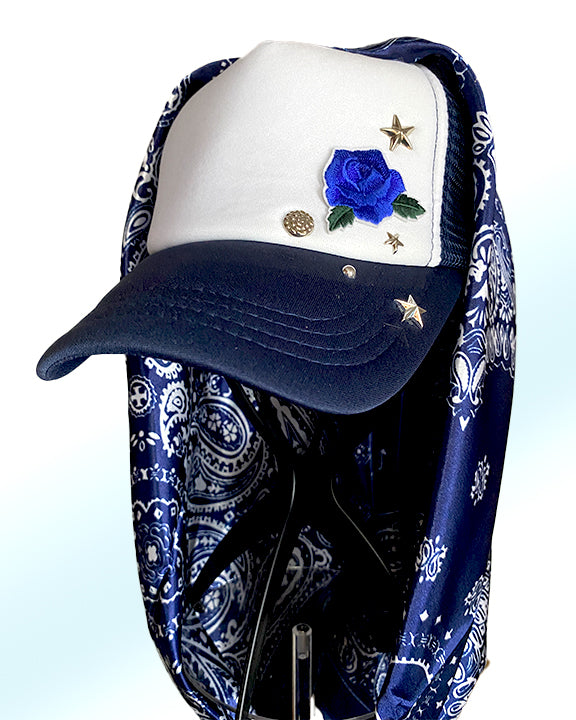Blueblood Rose with Royal Navy Paisley Scarf