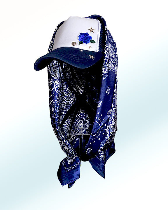 Blueblood Rose with Royal Navy Paisley Scarf