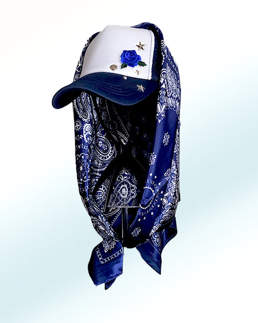 Blueblood Rose with Royal Navy Paisley Scarf