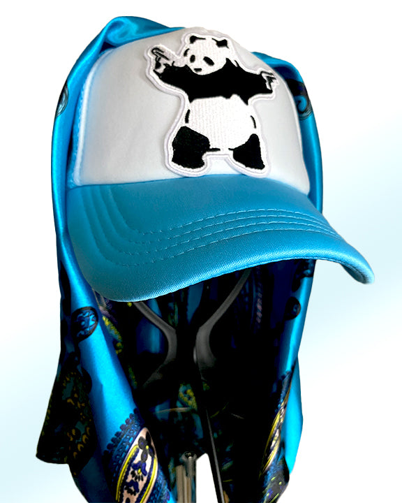 Bad Panda with Sky Blue Dream Paisley Scarf