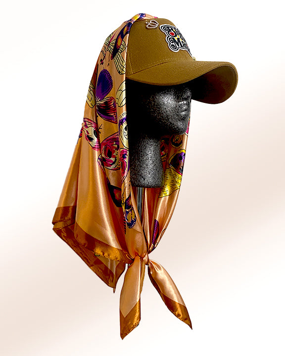 Black Girl Magic with Peach Toffee Butterfly Scarf