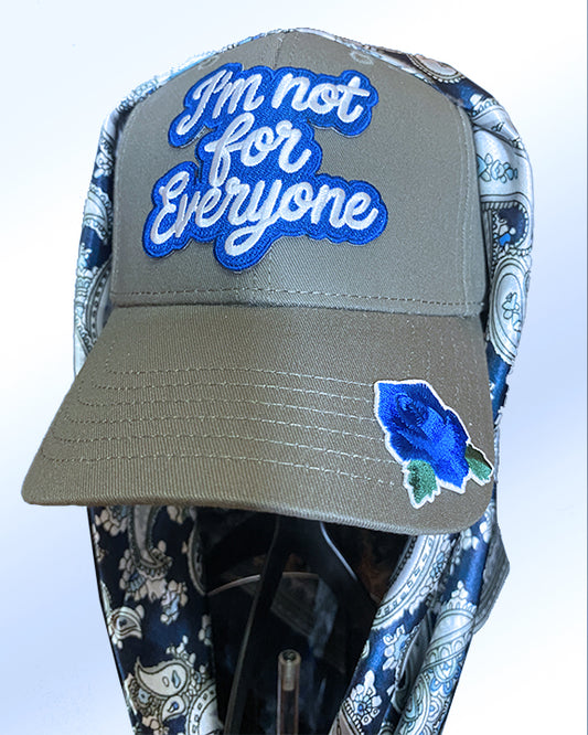 I'm Not For Everyone Blue Rose Grey Cap & Royal Navy Paisley Scarf