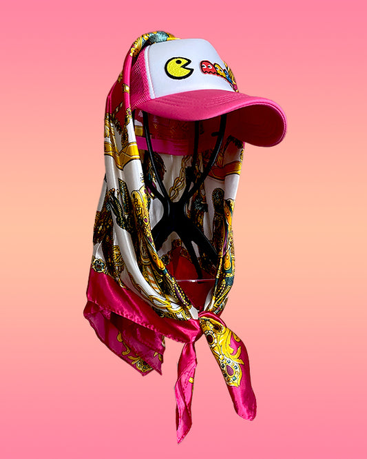 Pac-Man Ate with Pink Jewel Scarf