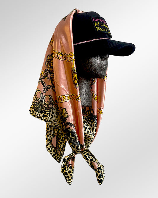 CatChat Introvert with Wild Pink Cheetah Print Scarf