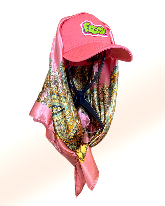 Fresh Princess Pink Cap & Vintage Floral Pink Scarf