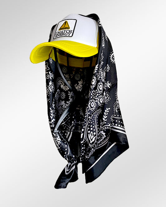 I Match Energy with Dotted Black Paisley Scarf