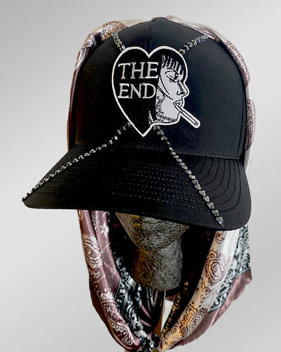 Black Crystal X Empty Heart with Brownie Split Paisley Print