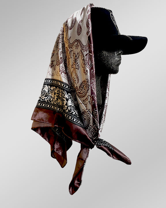 Black Crystal X Empty Heart with Brownie Split Paisley Print