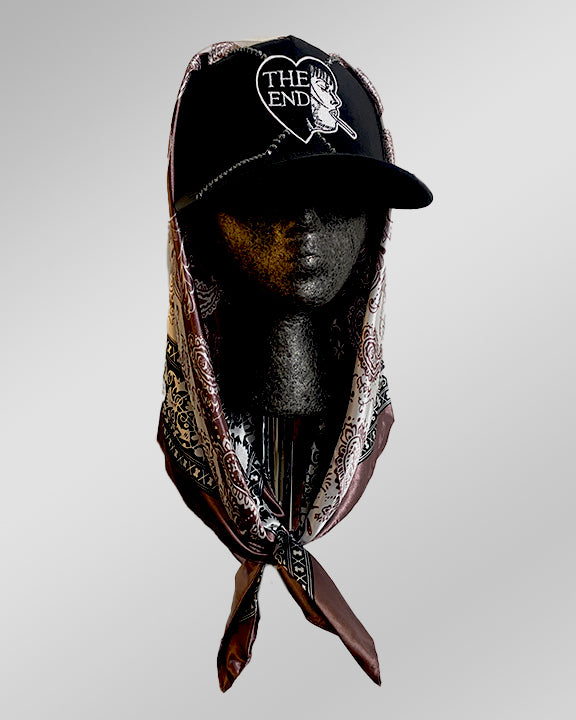 Black Crystal X Empty Heart with Brownie Split Paisley Print