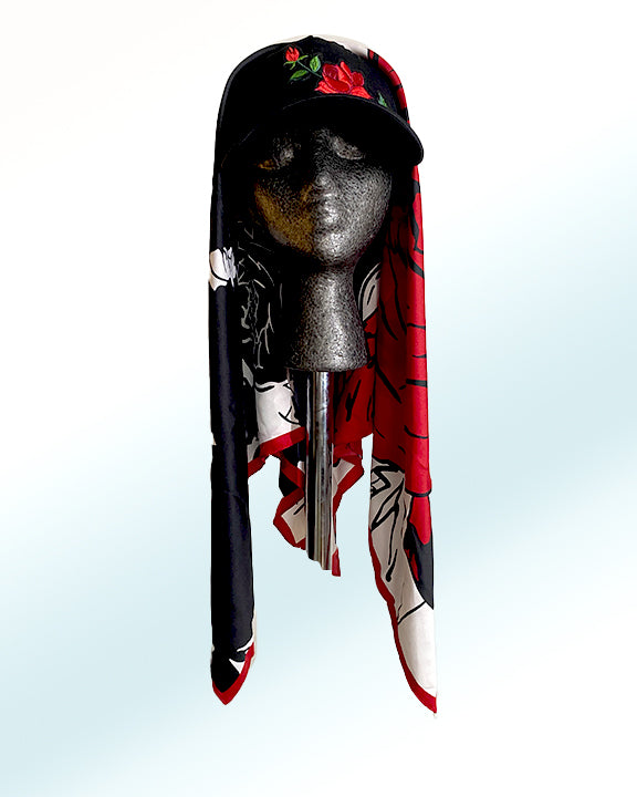 Black Out Rose with Bleeding Rose Scarf