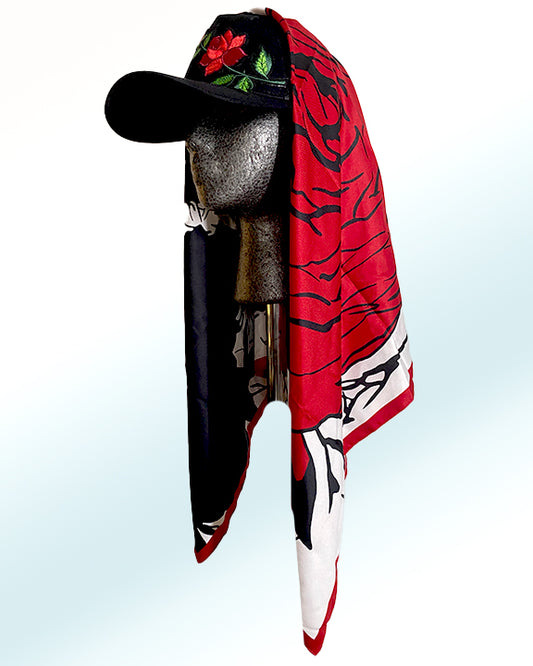 Black Out Rose with Bleeding Rose Scarf