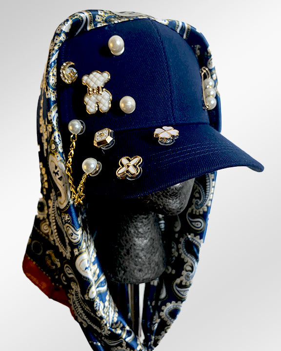 Lucky Charms on Navy Cap with Royal Paisley Deluxe