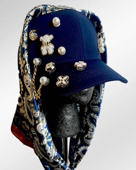 Lucky Charms on Navy Cap with Royal Paisley Deluxe