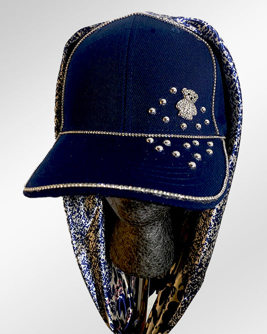 Spoiled Sparkle Bear with Speckled Blue Floral Scarf