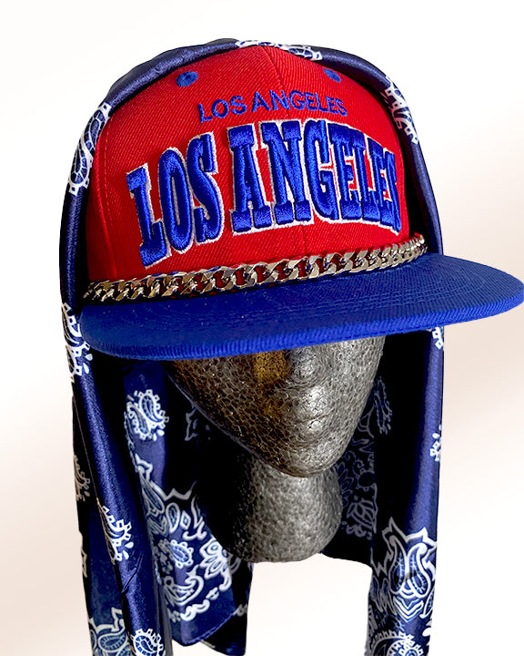 Red L.A. Cuban Link with Royal Blue Paisley
