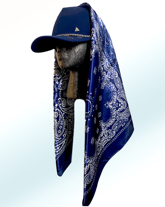 Silver Pyramids on Navy with Royal Navy Paisley