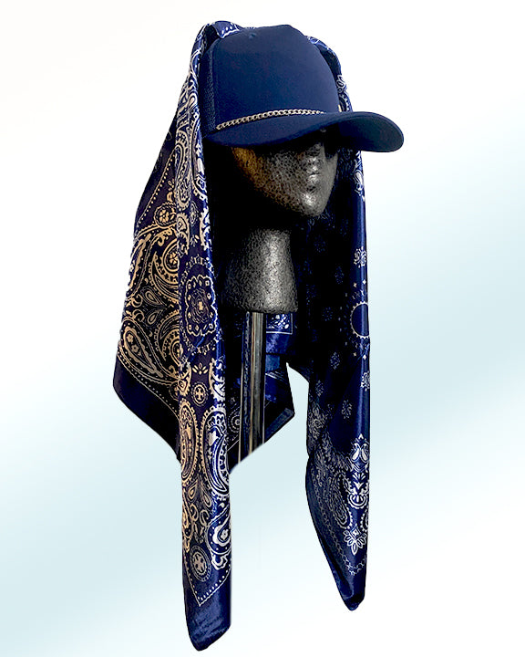 Silver Pyramids on Navy with Royal Navy Paisley