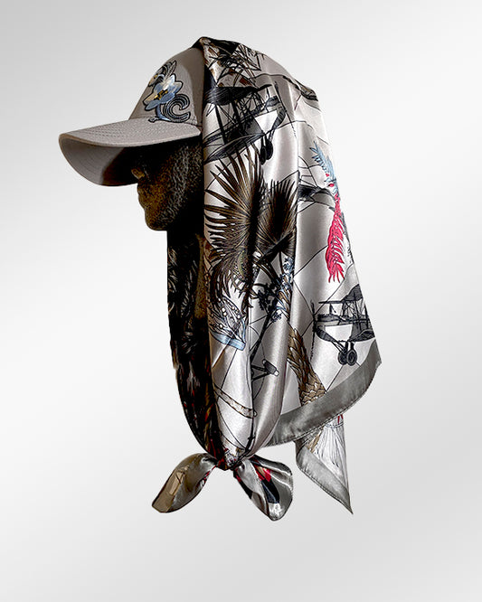 Quiet Storm Grey with Silver Tropics Scarf
