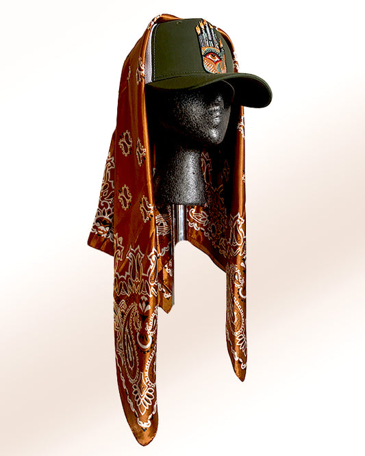 Olive Third Eye Flame with Bronze Paisley Scarf