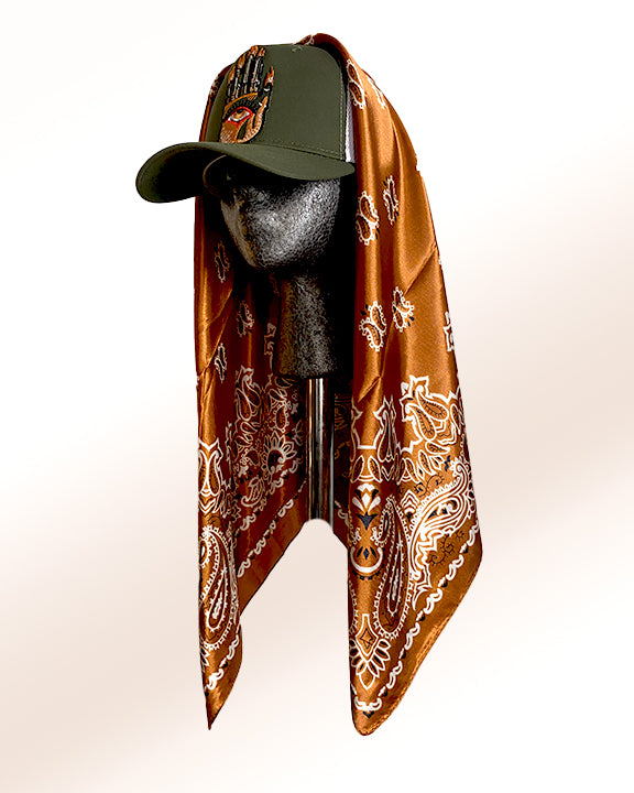 Olive Third Eye Flame with Bronze Paisley Scarf