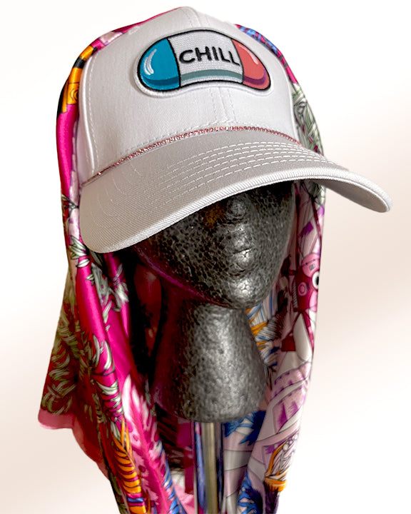 Chill Pill with Summer Pink Scarf