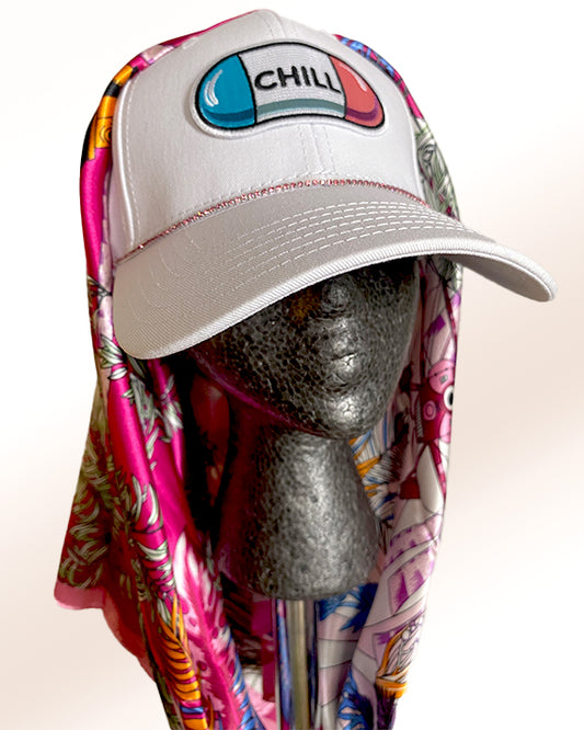 Chill Pill with Summer Pink Scarf
