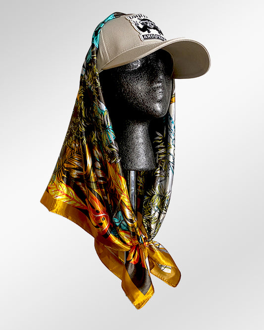 Wild Thang Unhinged with Airplane Voyager Gold Trim Scarf