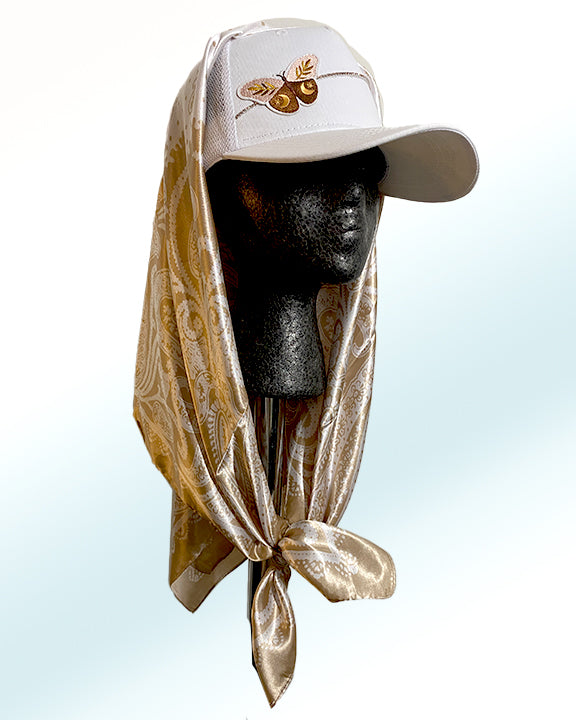 Melanin Sparkle Butterfly with Cappuccino Paisley Scarf