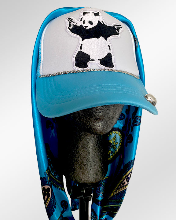 Bad Panda with Sky Blue Dream Paisley Scarf