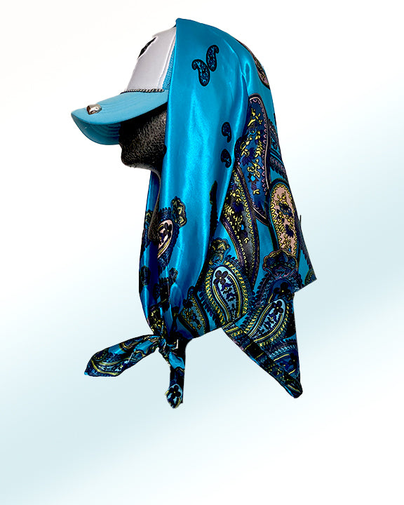 Bad Panda with Sky Blue Dream Paisley Scarf