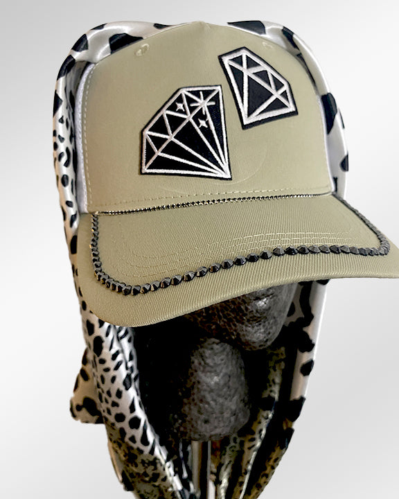 Black Diamonds with Pearly Patterned Cowprint
