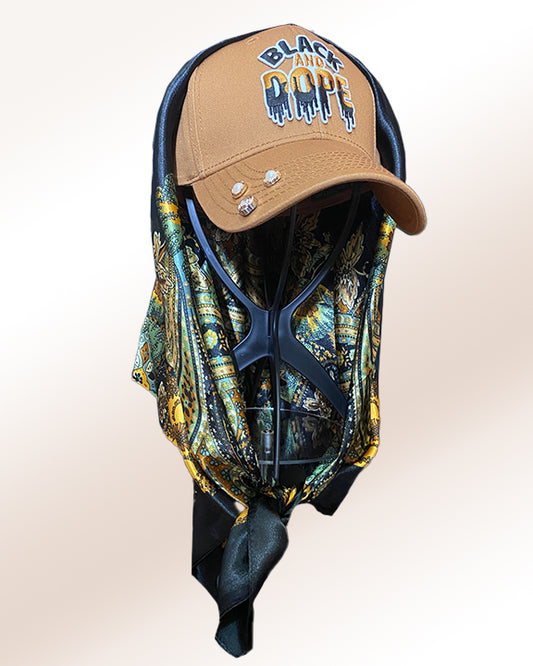 Black & Dope Brown Sugar Cap & Regal Black Scarf